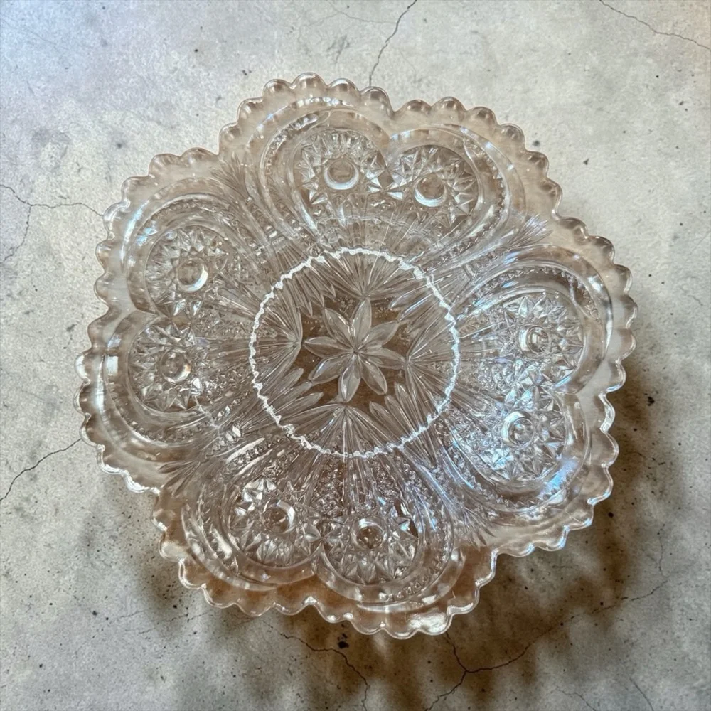 Antique Imperial Glass EAPG Zippered Hearts 6
